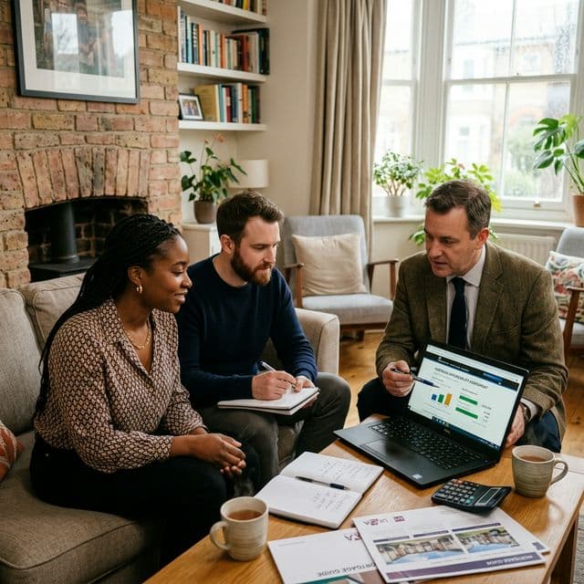 Couple in mortgage consultation